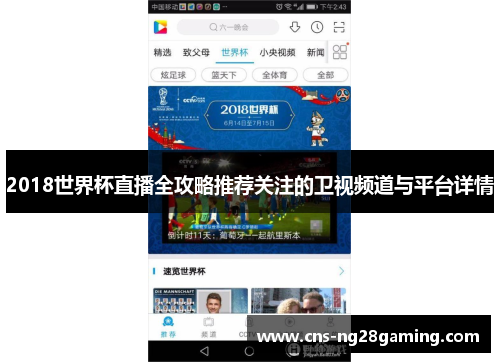 2018世界杯直播全攻略推荐关注的卫视频道与平台详情